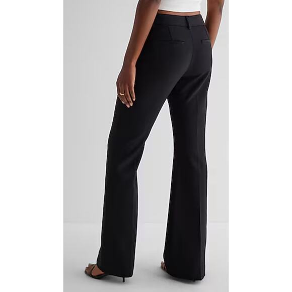 Express - Editor Mid Rise Flare Pant / 4 / Black - Picture 3 of 11